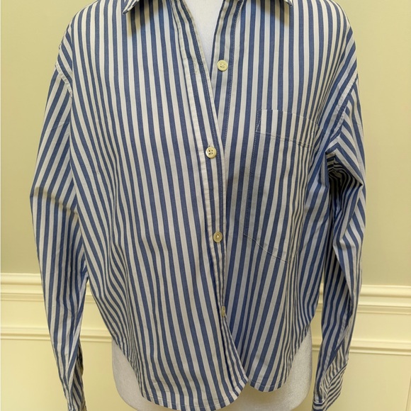 Rails Ramy Mariner Stripe Cropped Cotton Button Down S - Picture 4 of 11